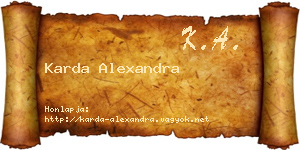 Karda Alexandra névjegykártya